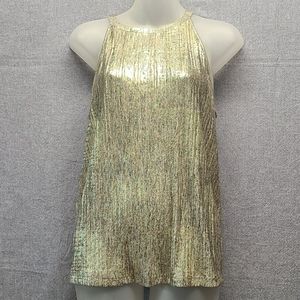 (Anthropologie) Moulinette Soeurs By Anthropologie Gold Halter Top (Med) VGUC